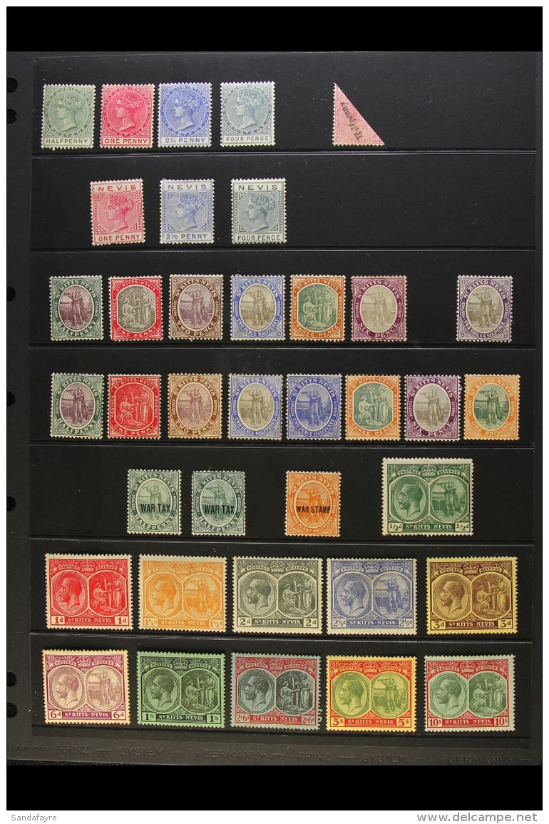 1882-1952 MINT COLLECTION Presented On Stock Pages. Inc "St Christopher" &amp; "Nevis" QV Ranges To 4d, 1903... - St.Kitts En Nevis ( 1983-...)