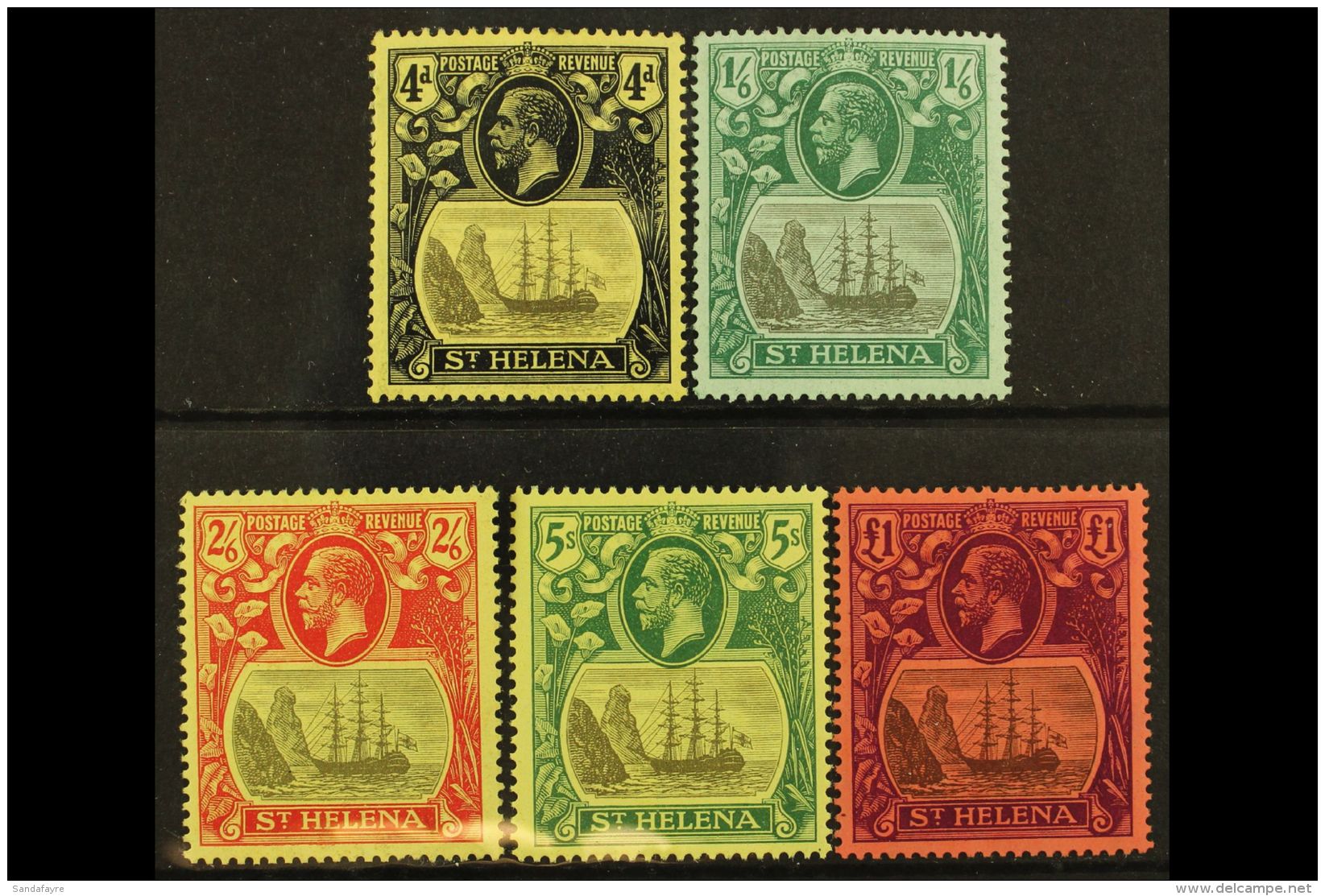 1922-37 Multi CA Watermark Set, SG 92/96, Fine Mint (5 Stamps) For More Images, Please Visit... - Sint-Helena