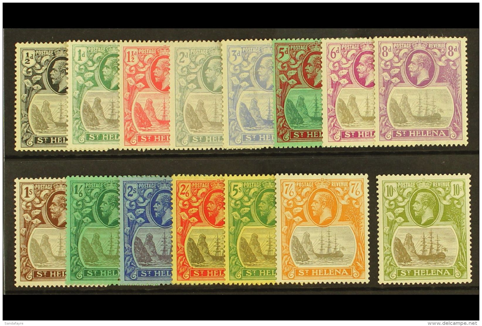 1922-37 Badge Wmk Mult Script CA Set Complete To 10s, SG 97/112, Very Fine Mint (15 Stamps) For More Images,... - Sint-Helena