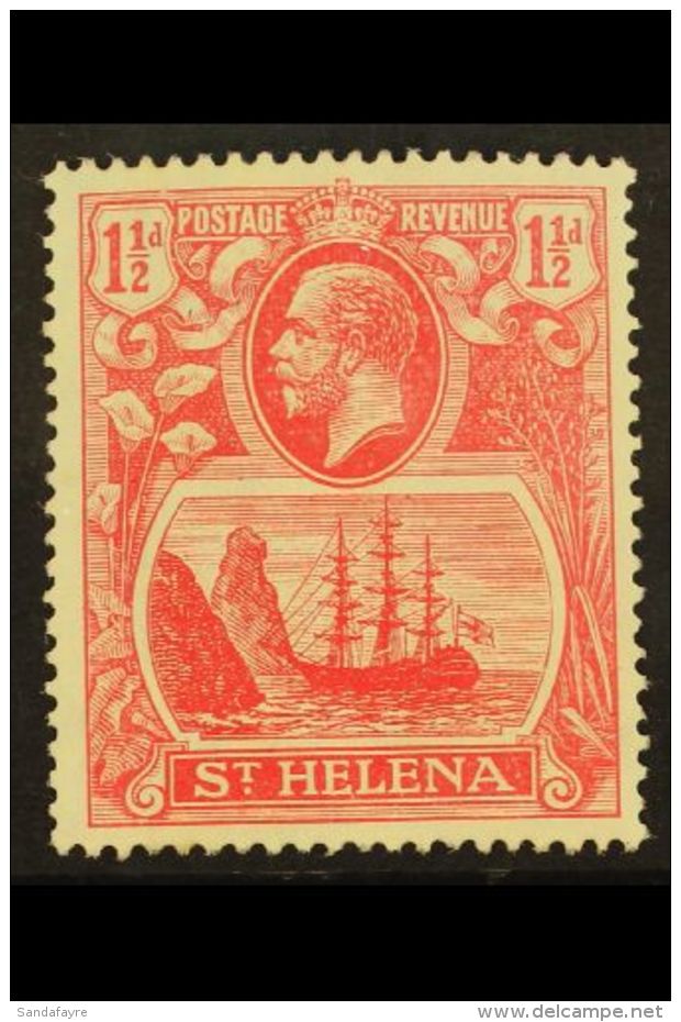 1922-37 1&frac12;d Rose-red "Broken Mainmast" Variety, SG 99a, Fine Mint For More Images, Please Visit... - Sint-Helena