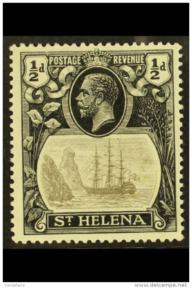 1922-37 &frac12;d Grey &amp; Black, BROKEN MAINMAST Variety, SG 97a, Very Fine Mint. For More Images, Please Visit... - Isola Di Sant'Elena