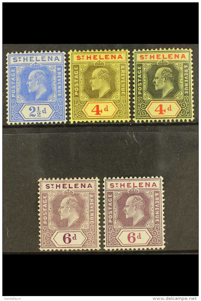 1908-11 Set To 6d With All Paper Varieties, SG 64/67, Very Fine Mint (5 Stamps) For More Images, Please Visit... - Sint-Helena