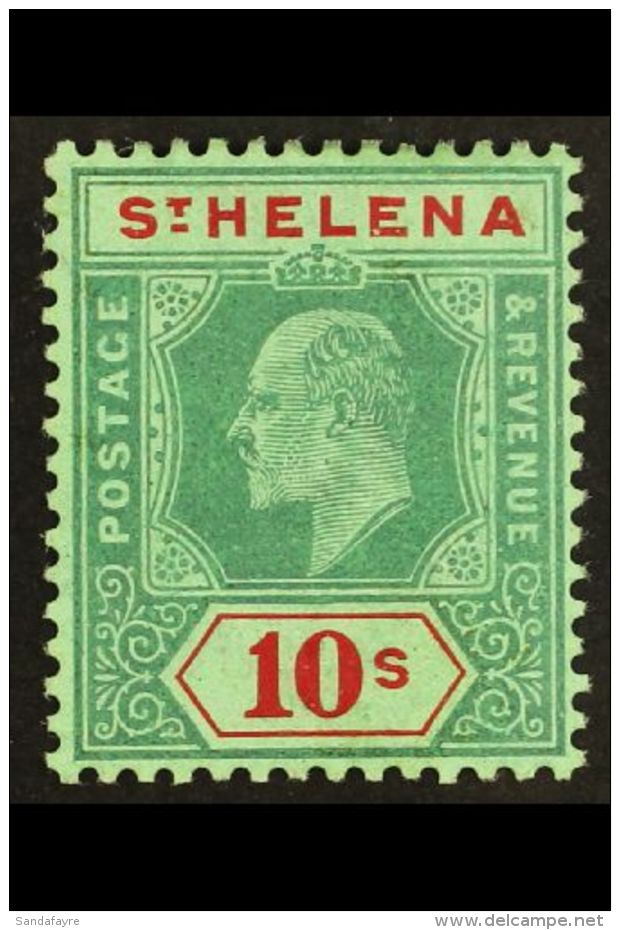 1908-11 10s Green &amp; Red/green, SG 70, Very Fine Mint For More Images, Please Visit... - Sint-Helena