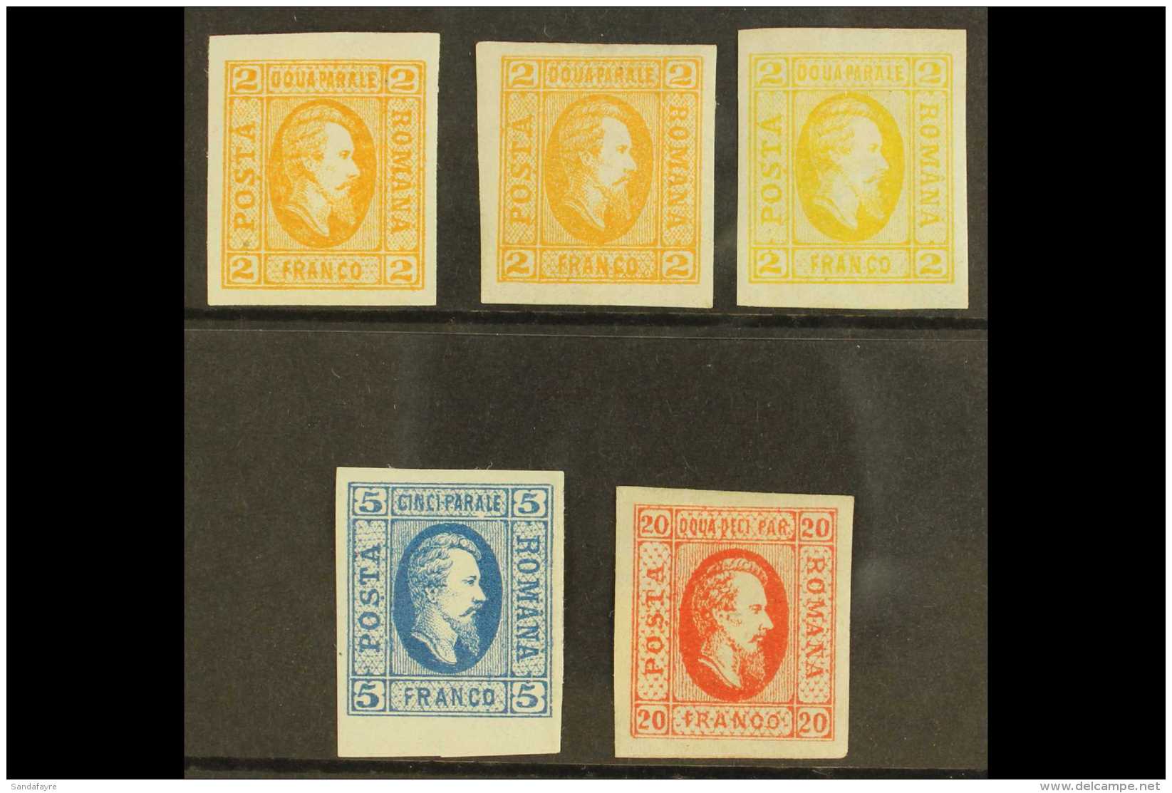 1865 2p Orange (both Papers), 2p Yellow, 5p Blue, And 20p Red, Michel 11a X/y, 11b, 12x, And 13x, Fine Mint, Each... - Andere & Zonder Classificatie