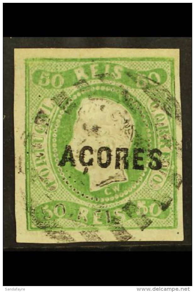 AZORES 1868-70 50r Green Imperf With 4 Large Margins, SG 4, Very Fine Used For More Images, Please Visit... - Andere & Zonder Classificatie