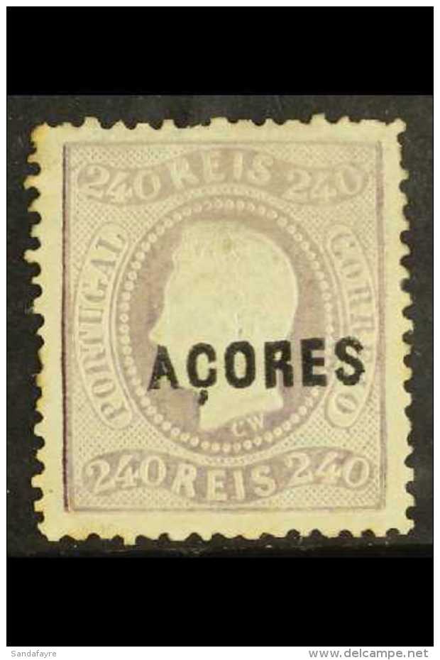 AZORES 1868 240r Pale Lilac, Afinsa 15, Mint, Perf Faults &amp; A Little Dirty, Cat &euro;798 For More Images,... - Other & Unclassified