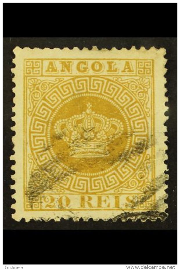 ANGOLA 1875-77 20r Bistre (Plate 1) Perf 13&frac12;, SG 18, Used With Small Thins &amp; ISPP Photo Certificate.... - Altri & Non Classificati