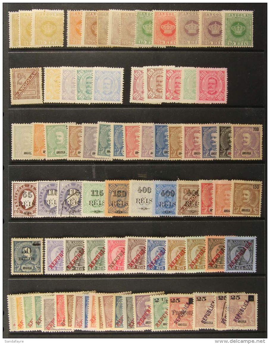 ANGOLA 1875-1954 CHIEFLY MINT COLLECTION On Stockpages. Includes 1875-77 (various Perfs) 20r X3, 100r X3, 200r,... - Andere & Zonder Classificatie