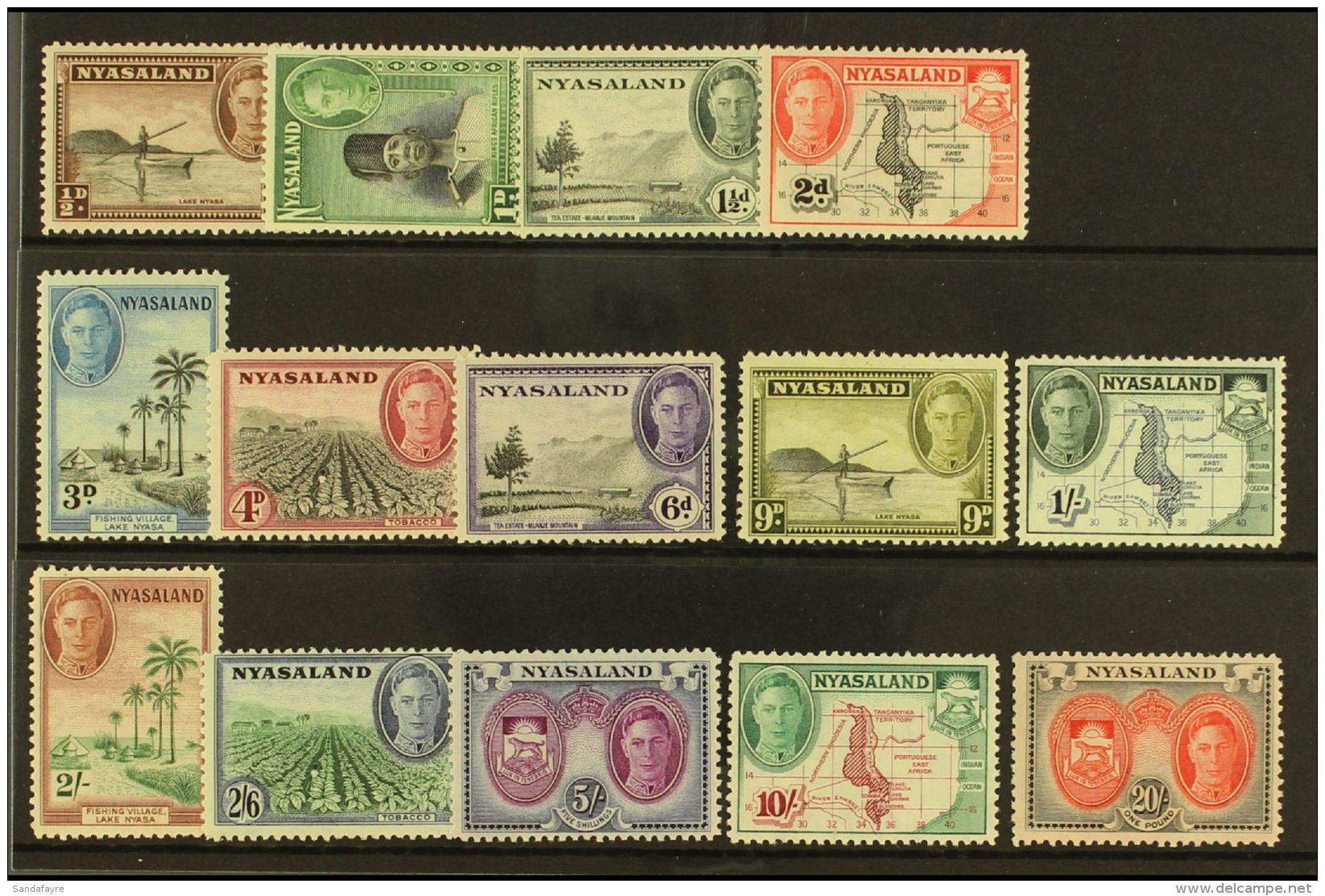 1945 Pictorial Definitive Set, SG 144/57, Never Hinged Mint (14 Stamps) For More Images, Please Visit... - Nyassaland (1907-1953)