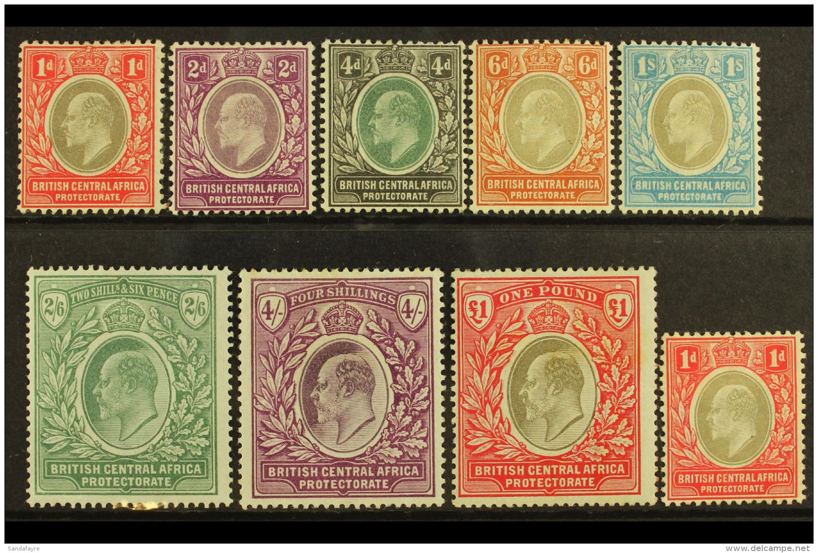 1903-07 KEVII MINT SELECTION On A Stock Card Including 1903-04 Set To 4s &amp; &pound;1, 1907 1d. Some Light Tone... - Nyassaland (1907-1953)