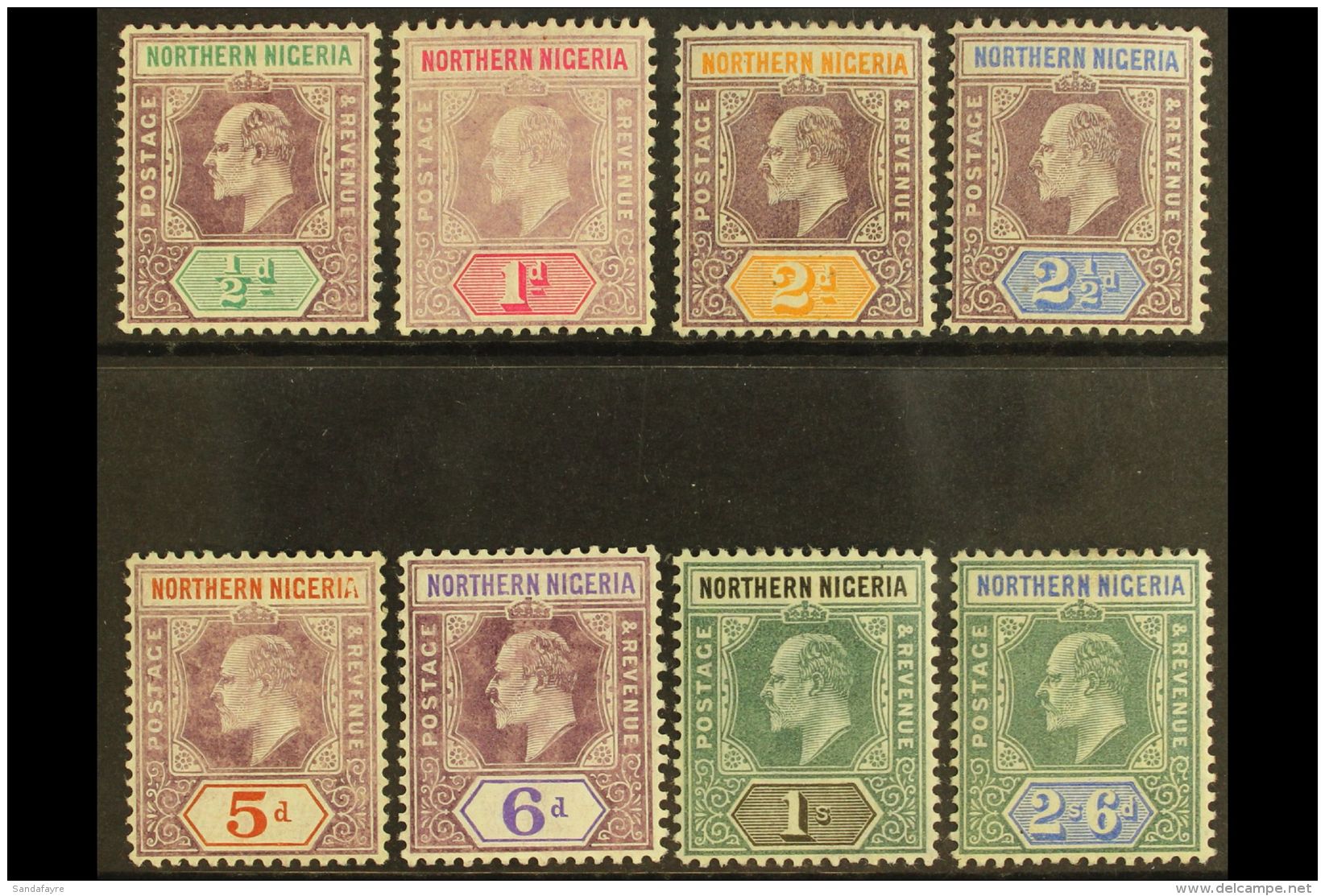 1905-07 Complete Definitive Set, SG 20a/27a, Fine Mint. (8 Stamps) For More Images, Please Visit... - Nigeria (...-1960)