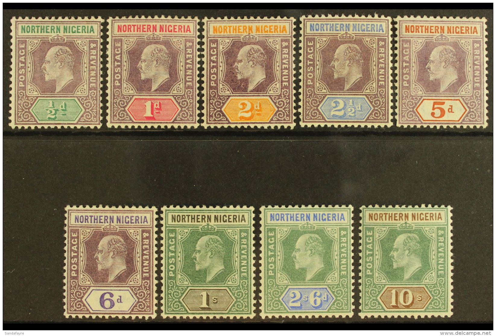 1902 Complete Definitive Set, SG 10/18, Fine Mint. (9 Stamps) For More Images, Please Visit... - Nigeria (...-1960)