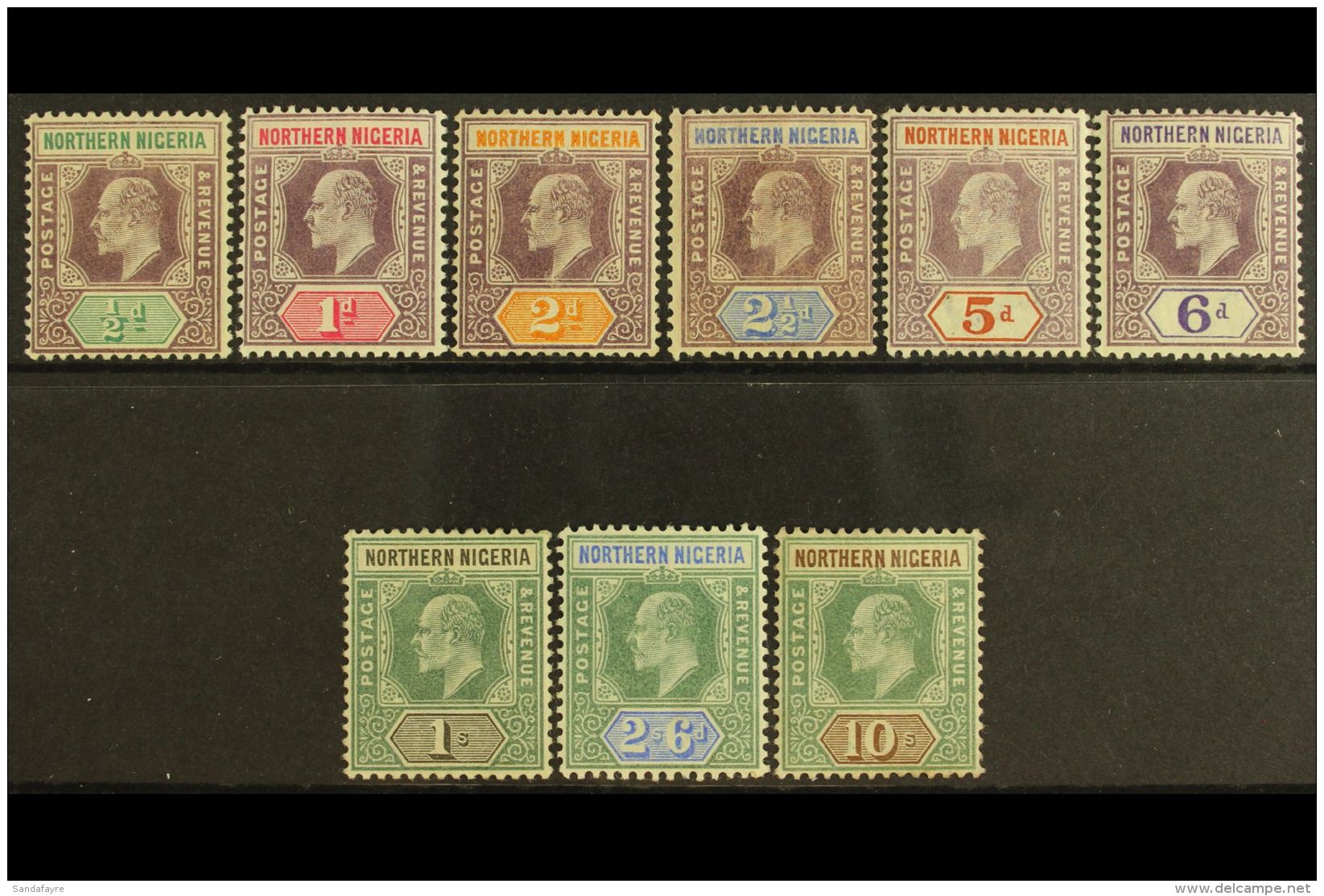 1902 Complete Definitive Set, SG 10/18, Fine Mint. (9 Stamps) For More Images, Please Visit... - Nigeria (...-1960)