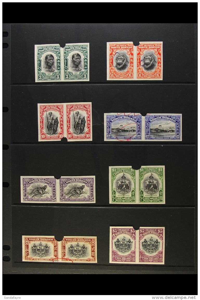 1931 50th Anniversary Of BNB Company Complete Set (SG 295/302) Of IMPERF PLATE PROOF PAIRS In The Issued Colours... - Noord Borneo (...-1963)