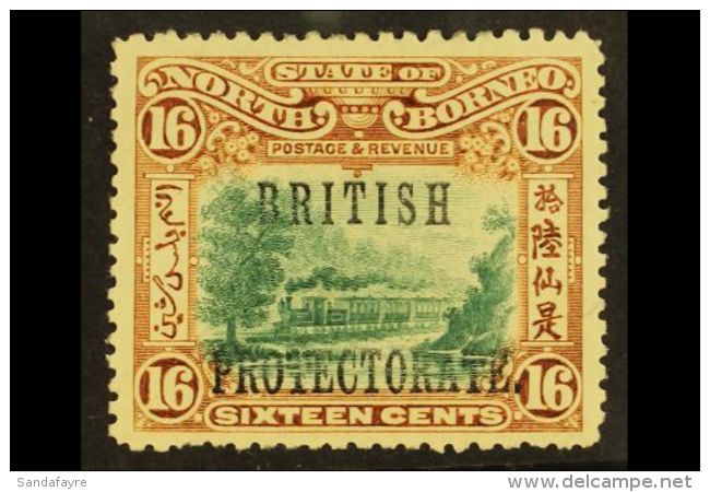 1901-05 16c Green And Chestnut, Protectorate Overprint, Perf 13&frac12;-14, SG 136, Fine Mint. For More Images,... - Noord Borneo (...-1963)