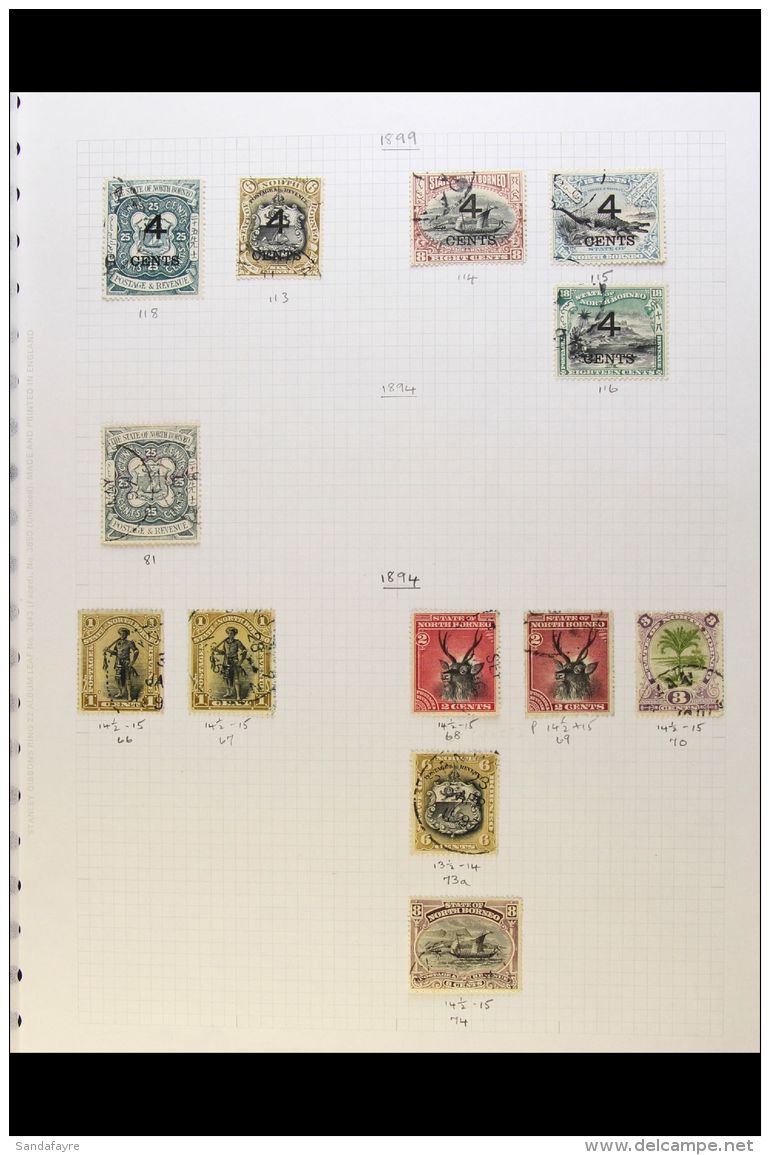 1894-1931 FINE POSTALLY USED Collection On Album Pages, All Different, All Identified By SG Number. Note 1894... - Noord Borneo (...-1963)