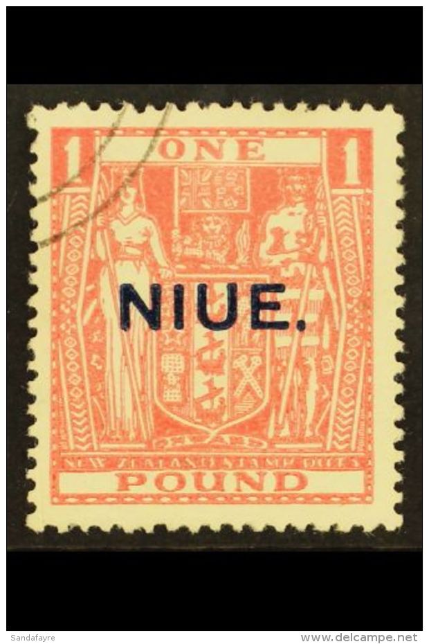1931 &pound;1 Pink, Watermark SG Type W43, Thick "Cowan" Paper, Type 10 Ovpt, SG 54, Very Fine Used. For More... - Niue