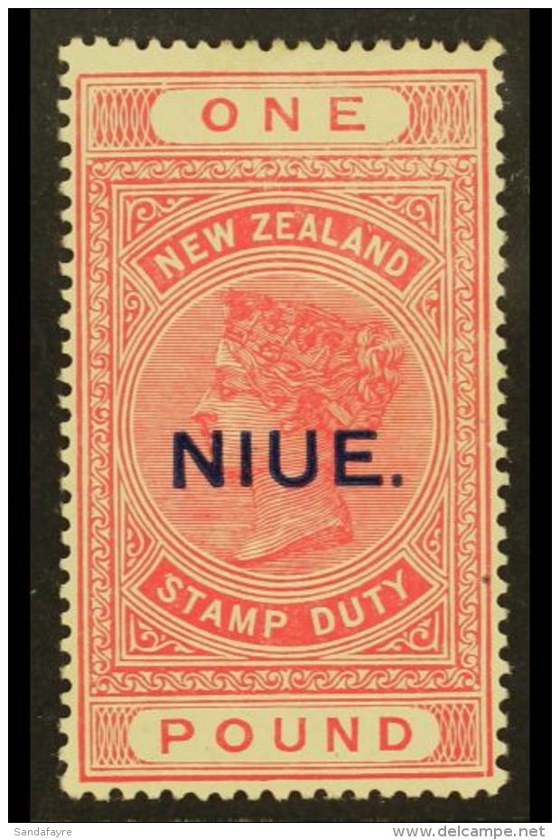 1918-29 &pound;1 Rose-pink, Thick, Opaque, White Chalky Paper, SG 37c, Fine Mint. For More Images, Please Visit... - Niue