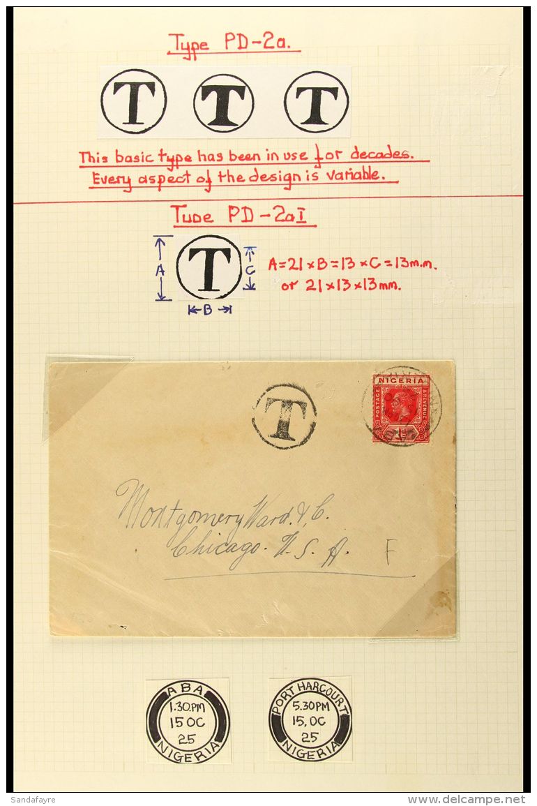 POSTAGE DUE MAIL. A Well Displayed And Knowledgeably Annotated / Illustrated Collection Of Covers From 1905 To... - Nigeria (...-1960)