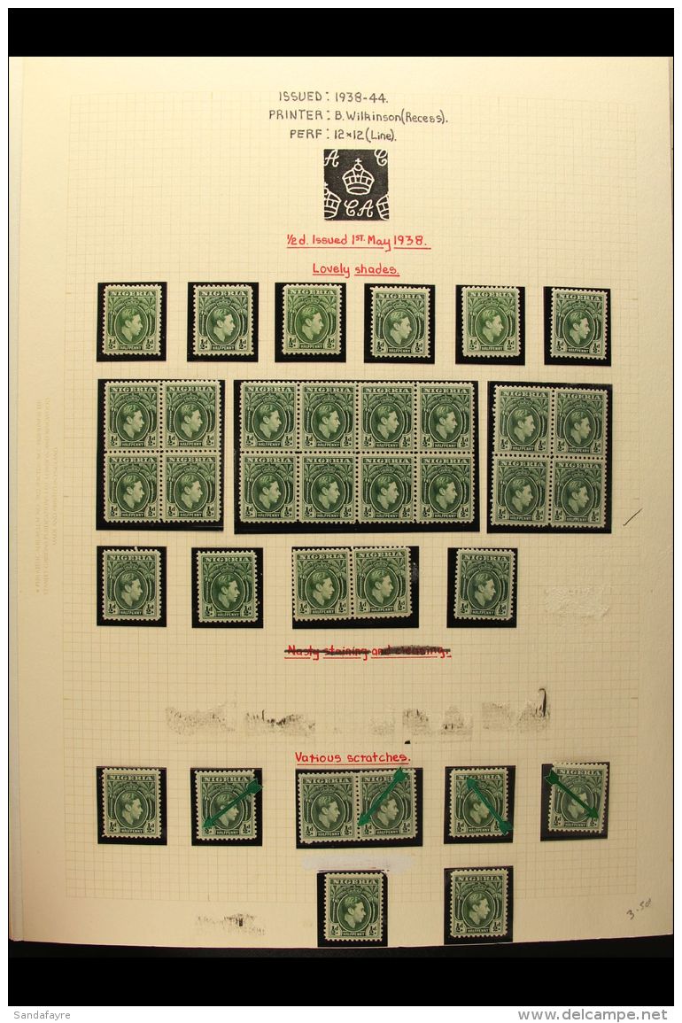 1937 TO 1949 BALANCE OF A SPECIALIZED MINT COLLECTION. A Spectacular Collection Of Mint (incl Much Never Hinged)... - Nigeria (...-1960)