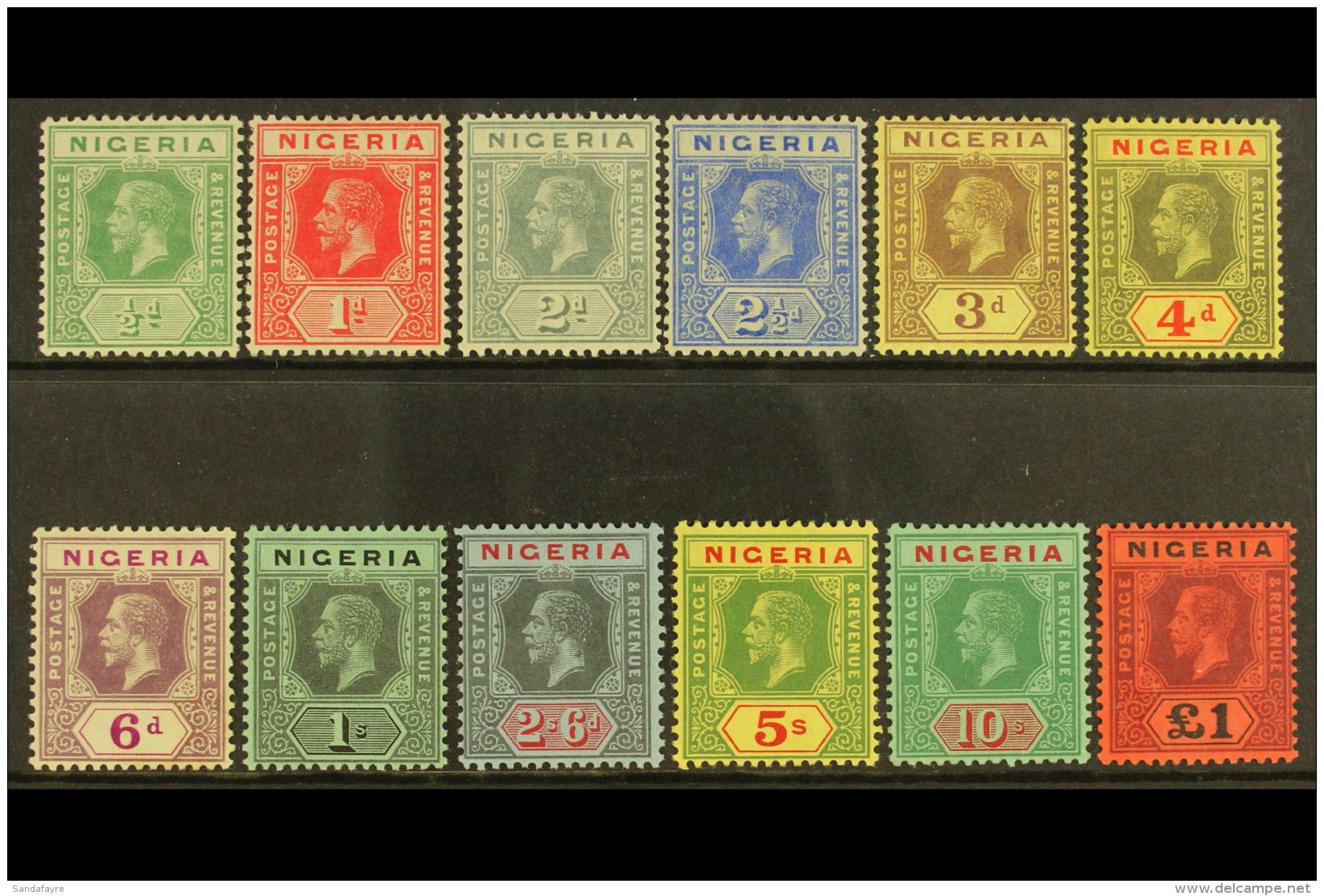 1914-29 KGV MCA Watermark Definitive Set, SG 1/12, Fine Mint (12 Stamps) For More Images, Please Visit... - Nigeria (...-1960)