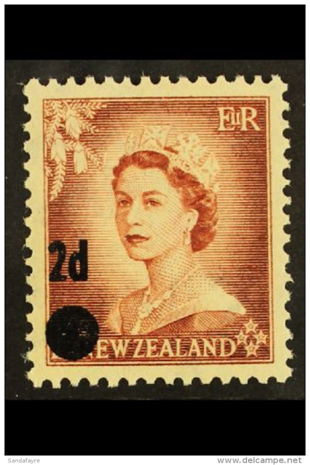 1958 2d On 1&frac12;d Brown-lake "SURCHARGE ERROR", SG 763b, Never Hinged Mint For More Images, Please Visit... - Andere & Zonder Classificatie