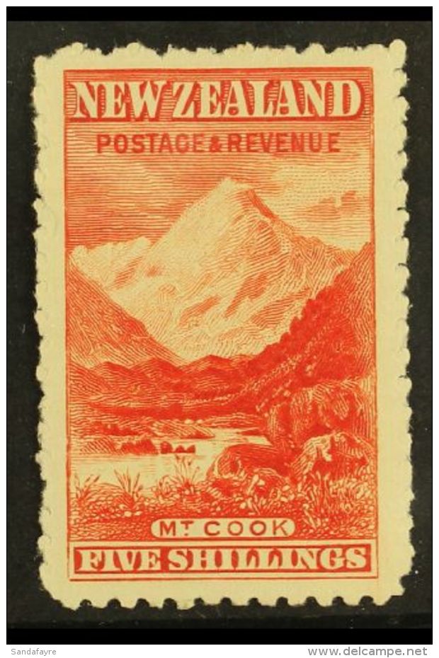 1899-1903 5s Carmine-red "Mt Cook", No Watermark, Perf 11, SG 270a, Mint With Tiny Hinge Thin, But Well Centred... - Andere & Zonder Classificatie