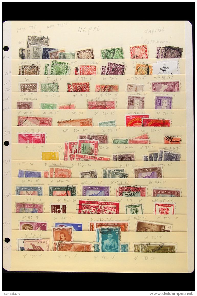 1890's TO 1991 ASSORTMENT Of Chiefly Very Fine Used Arranged From Some Early Imperfs Through To Officials And... - Nepal
