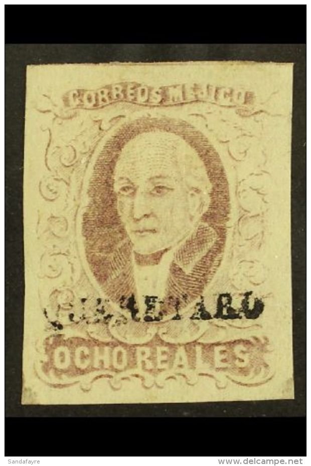 1856 8r Red Lilac, Scott 5, "Queretaro" District Handstamp, Fine Mint For More Images, Please Visit... - Mexico