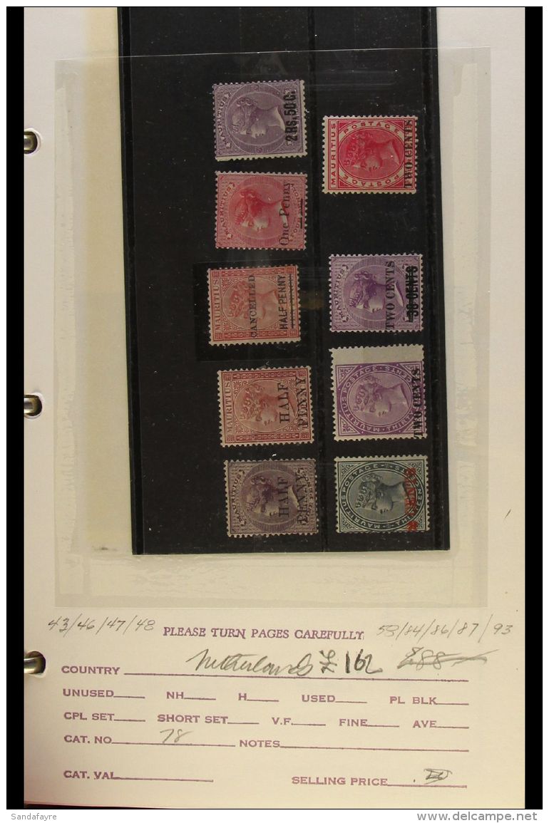 RANGES ON DEALER'S DISPLAY SHEETS In A Binder, QV To 1970's Mint, Never Hinged Mint And Used. Note Early... - Mauritius (...-1967)