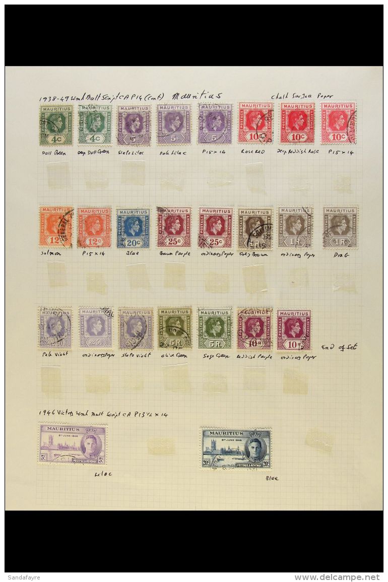 1904-53 ALL DIFFERENT USED COLLECTION CAT &pound;1000+ A Useful Collection With Many Listed "Extras" Presented On... - Mauritius (...-1967)