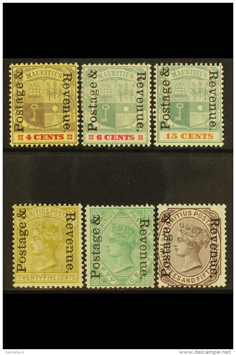 1902 "Postage &amp; Revenue" Overprinted Set, SG 157/62, Fine Mint (6 Stamps) For More Images, Please Visit... - Mauritius (...-1967)