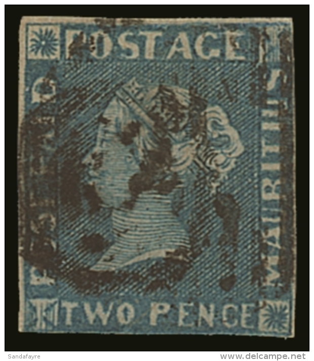 1848-59 2d Blue Early Impression (from Position 2), SG 8, Used With 3 Small Neat Margins, Good Colour &amp;... - Mauritius (...-1967)