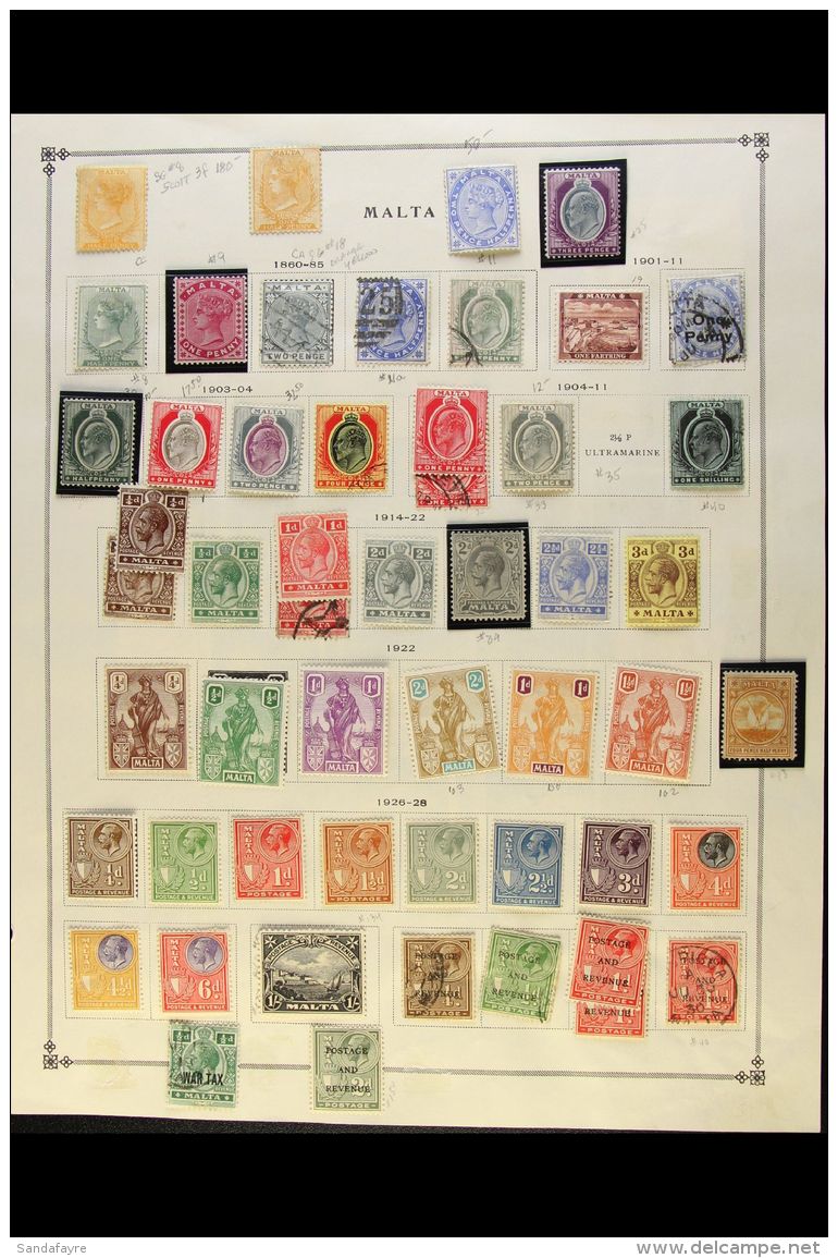 1863-1967 MINT AND USED COLLECTION On Album Pages, Somewhat Untidily Arranged And Occasional Duplication, But... - Malta (...-1964)
