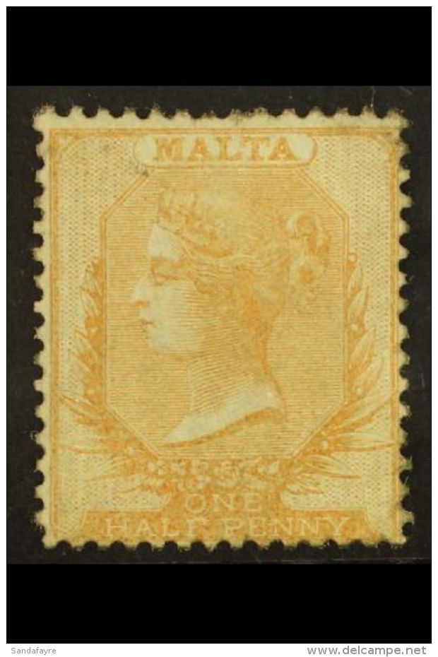 1860-63 &frac12;d Buff, No Watermark, On Thin Hard White Paper, SG 3, Mint With Part Original Gum And Good Colour.... - Malta (...-1964)
