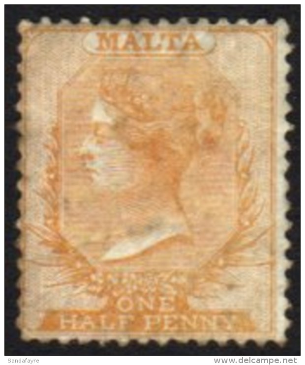 1860-63 &frac12;d Buff Blued Paper, SG 1, Mint Regummed, A Few Tiny Greasy Spots, Cat &pound;1,300. For More... - Malta (...-1964)