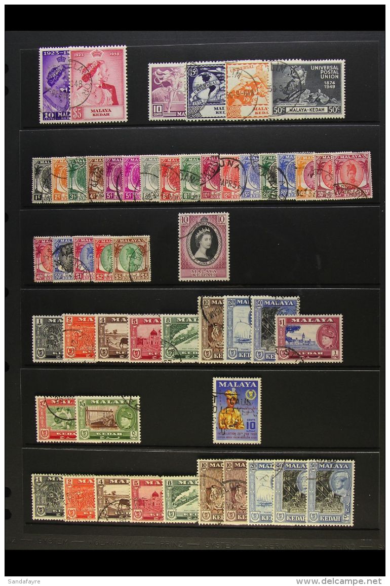 KEDAH 1948 - 1970 Complete Used Collection Incl 1948 Wedding, 1950 Sheaf And Sultan Set, 1957 And 1959 Sultan... - Other & Unclassified