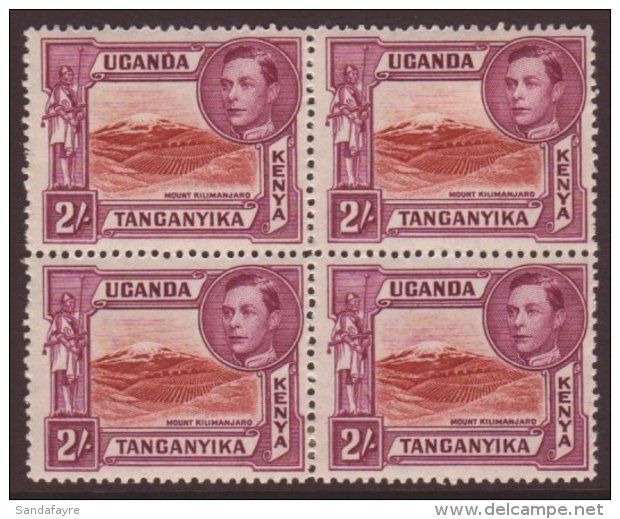1941 2s Lake Brown And Brown Purple, Perf 14 SG 146a, Fine Mint Block Of Four.  For More Images, Please Visit... - Vide