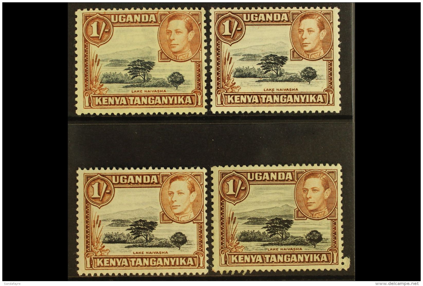 1938-54 1s Black And Brown, The Four Listed Shades/perfs, SG 145/145bc, Fine Mint. (4) For More Images, Please... - Vide