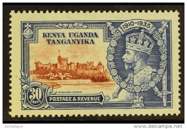 1935 30c Brown And Deep Blue Silver Jubilee, Variety "Dash By Turret", SG 125i, Very Fine Mint. Scarce Stamp. For... - Vide