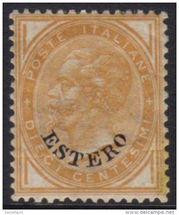 LEVANT - GENERAL ISSUES 1874 10c Orange-buff (SG 4, Sass 4) Fresh Mint. Repaired, But An Attractive, Nicely... - Andere & Zonder Classificatie