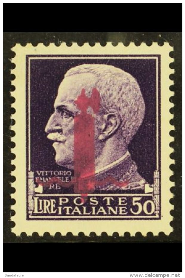 ITALIAN SOCIAL REPUBLIC  (R.S.I.) 1944 50L Violet Overprinted With Fascie OVERPRINT IN LILAC At Firenze, Sassone... - Zonder Classificatie