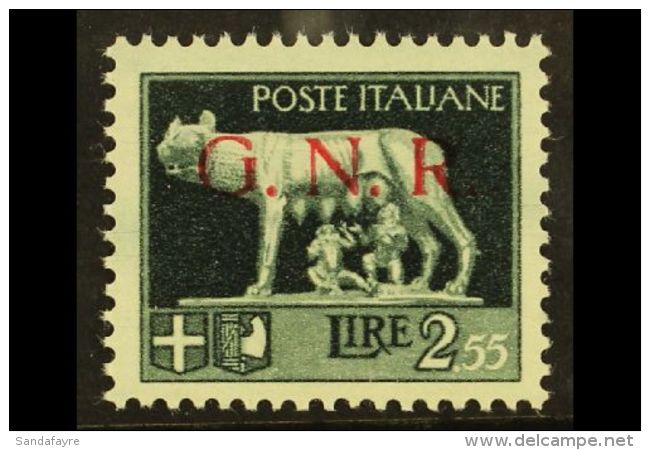1943 R.S.I. 2L55 Grey Green With Brescia "G.N.R." Overprint, Sassone 483/I, Never Hinged Mint. Signed (with... - Zonder Classificatie