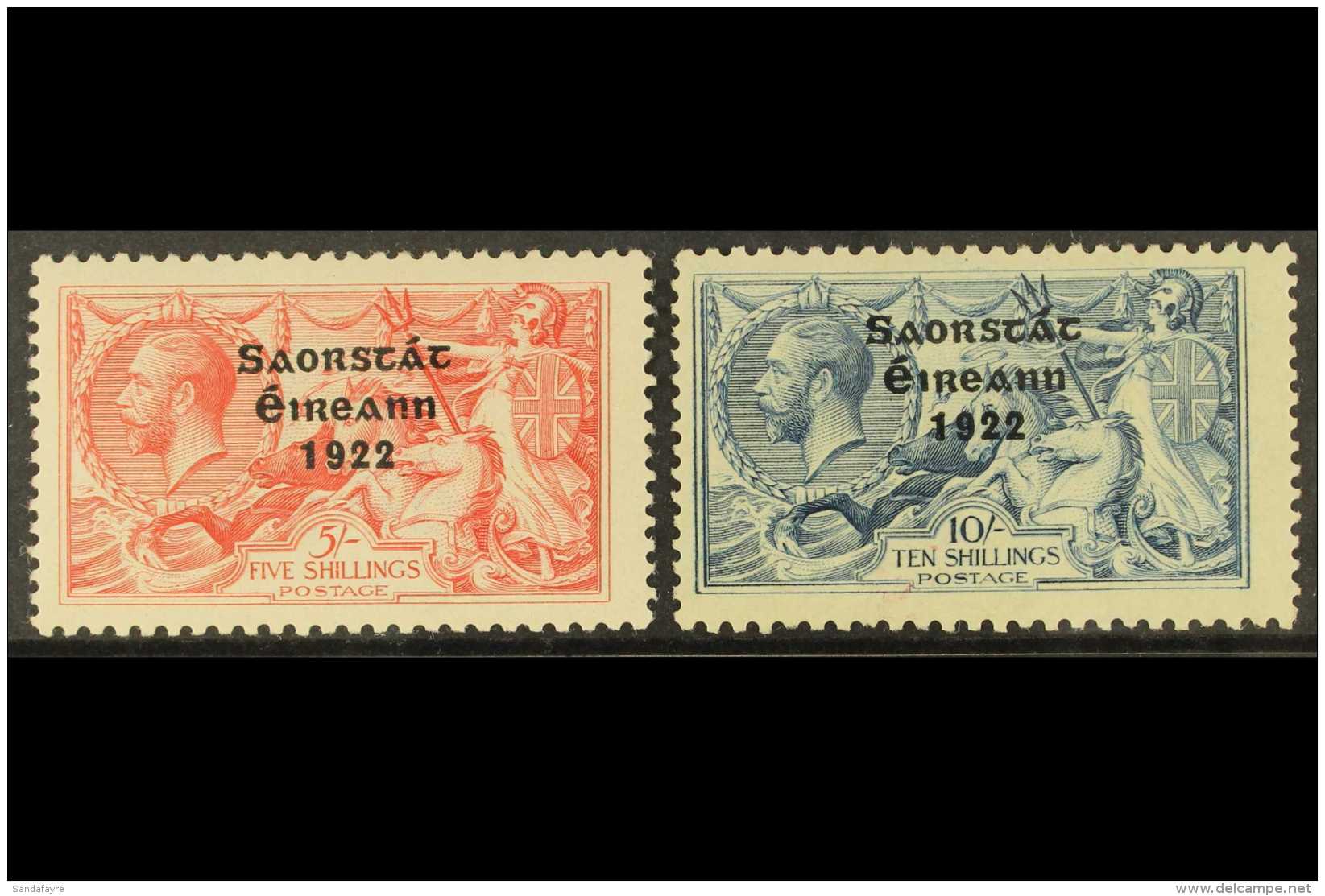 1922-23 Thom 5s And 10s (broken "S" Plate) SG 65/66, Fine Mint, The 5s Is Nhm And 10s A Little Toned. (2 Stamps)... - Other & Unclassified