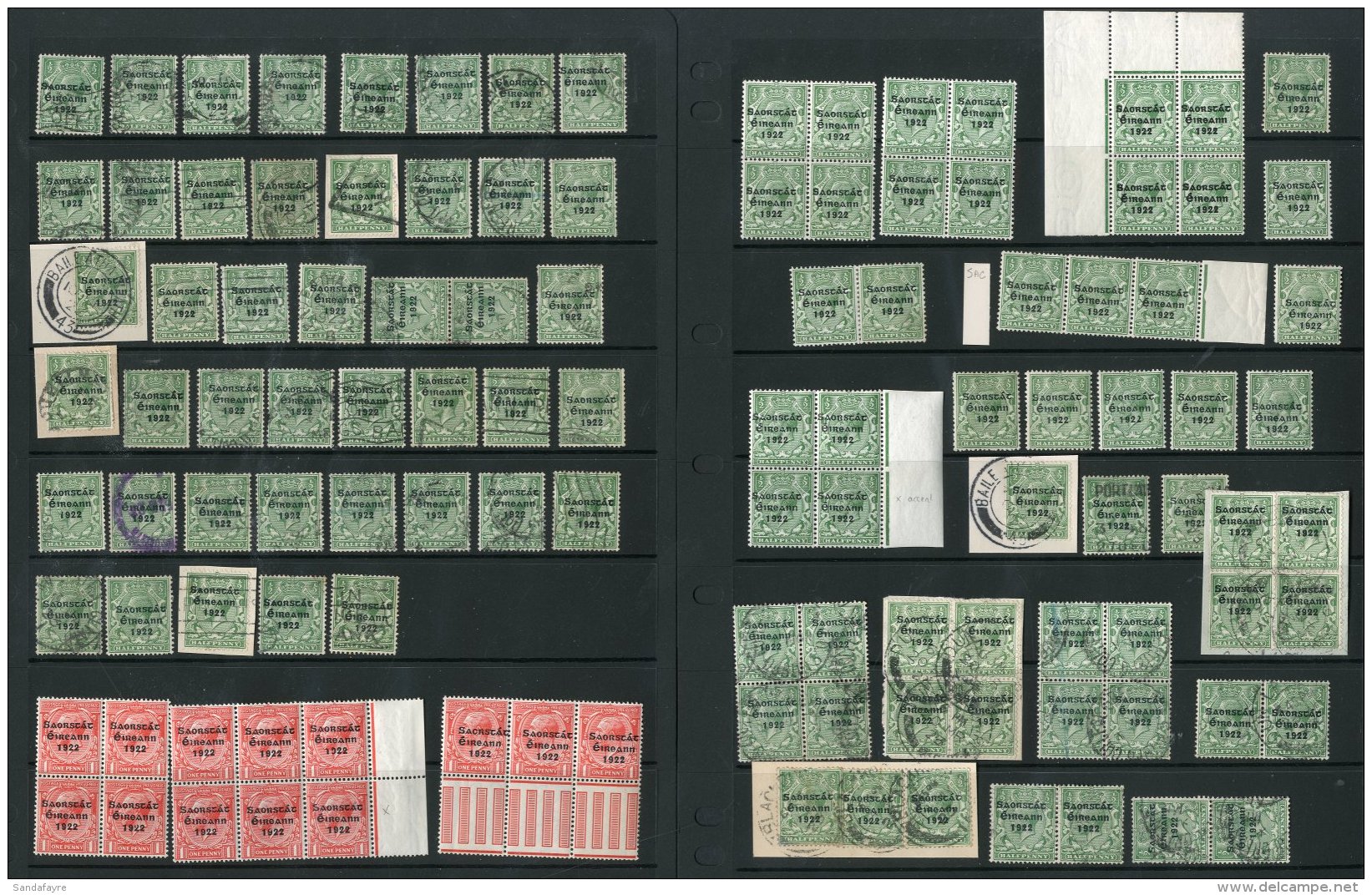 1922-23 Thom Overprint, A Useful Mint/nhm And Used Accumulation, Incl. Various Blocks, Varieties Incl. &frac12;d... - Other & Unclassified