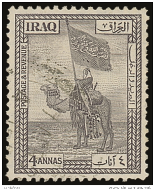 1923 4a Violet With WATERMARK CROWN TO LEFT OF CA Variety, SG 46w, Fine Used, Few Short Perfs Right. For More... - Irak