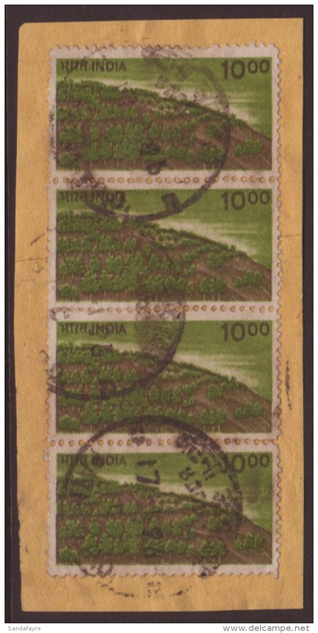 FORGERY 1984 10r Maroon &amp; Light Green 'Forest &amp; Hillside', As SG 936, Vertical Strip Of Four Forgeries... - Andere & Zonder Classificatie