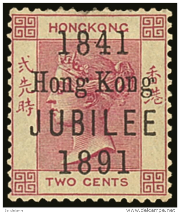 1891 2c Carmine, 50th Anniversary "Jubilee" Overprint, SG.51, Mint, Blunt Perf At Top And Some Light Adhesion To... - Andere & Zonder Classificatie