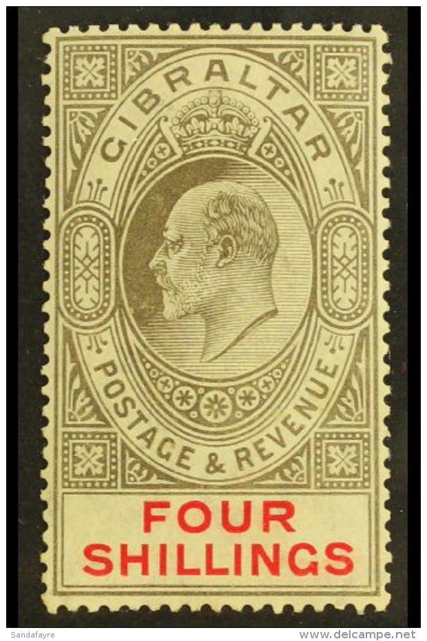 1906-11 4s Black &amp; Carmine, SG 73, Very Fine Mint, Very Fresh. For More Images, Please Visit... - Gibilterra