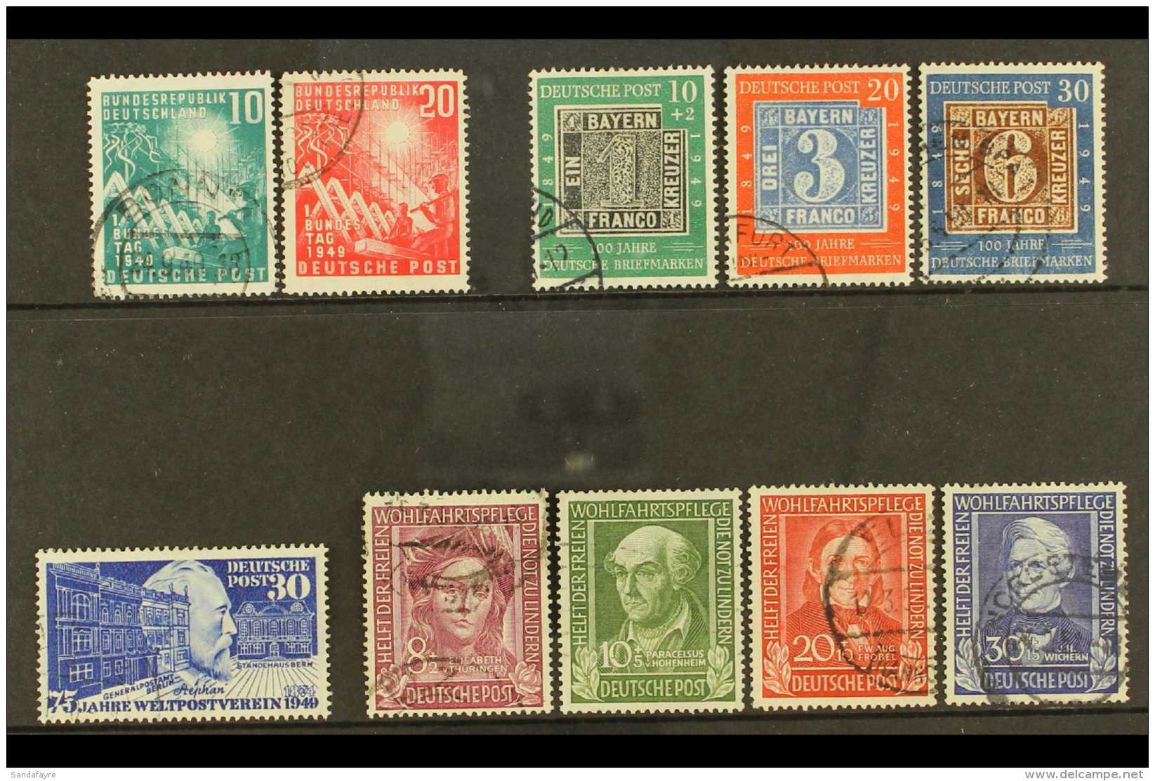 1949 COMMEMS COMPLETE VERY FINE USED With Parliament Set, Stamp Centenary Set, UPU, Refugees' Relief Fund Set. Mi... - Andere & Zonder Classificatie